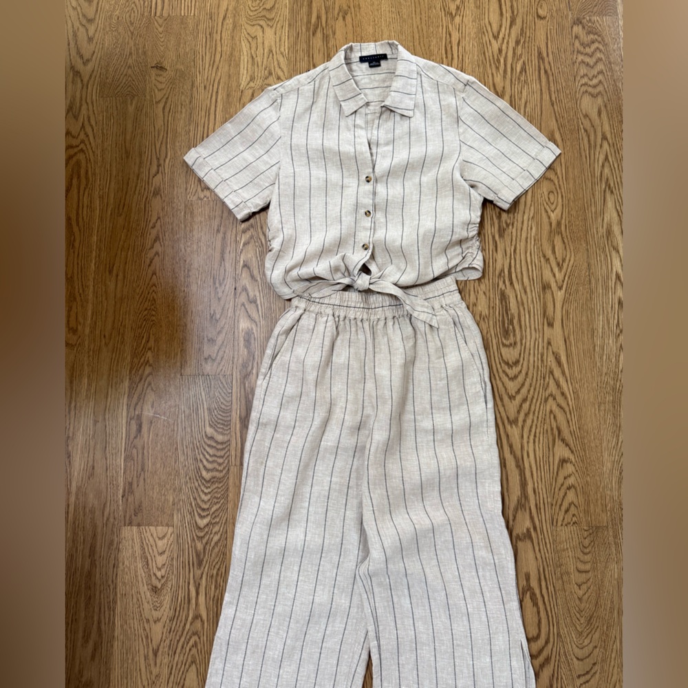 Sanctuary Cream Striped Two-Piece Lounge Set